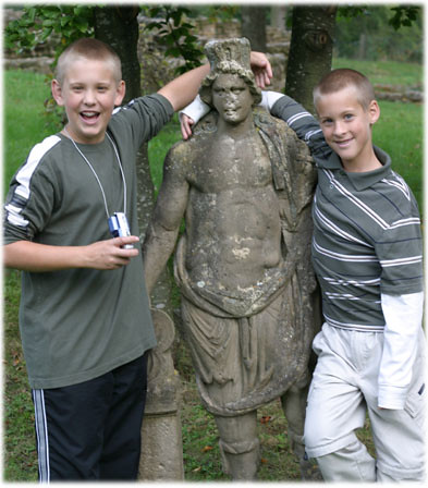 Boys with Statue