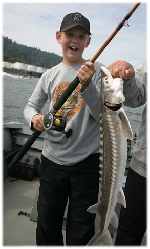 Jacob with a sturgeon