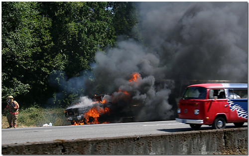 Horse Trailer Fire