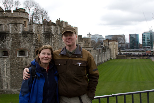 Dave and Lisa outside Tower of London