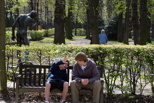 Boys in Rodin museum park