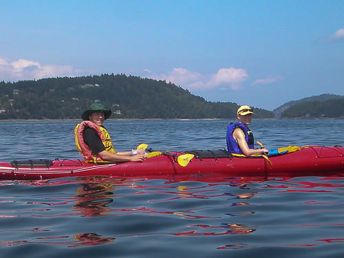 Julie and Chris kayaking off Cedar-by-the-sea