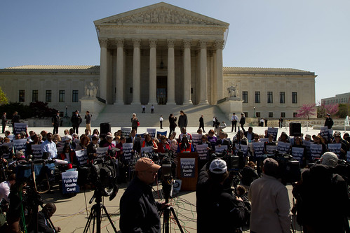 Steps of Supreme Court during healthcare arguments