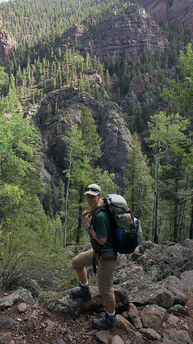 Julie over the canyon near Fish Camp