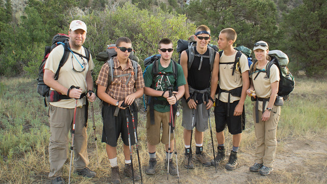 Preparing for our final bushwack hike out of Dean Heck