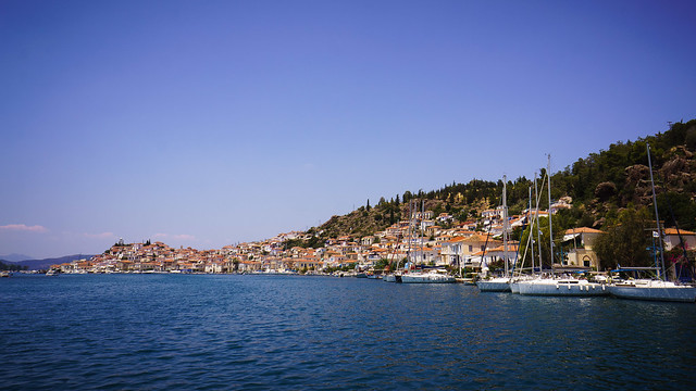 Approaching Poros Town