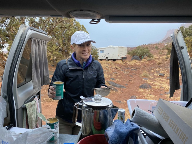 Julie making coffee