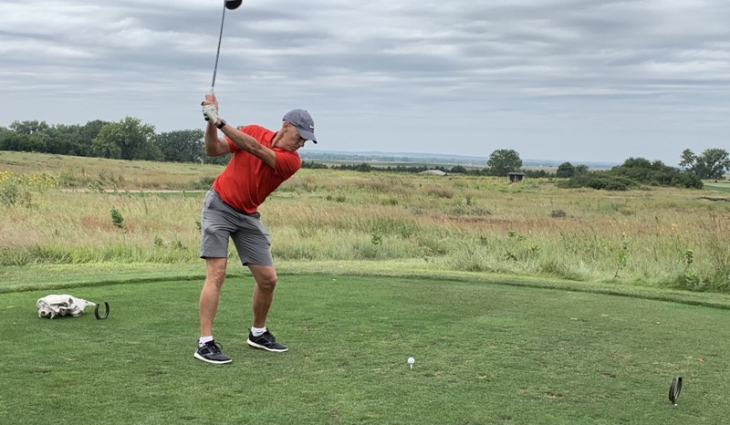 Chris teeing off at Wild Horse