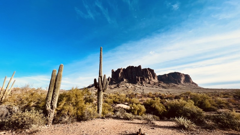 View of mountains from start of trail