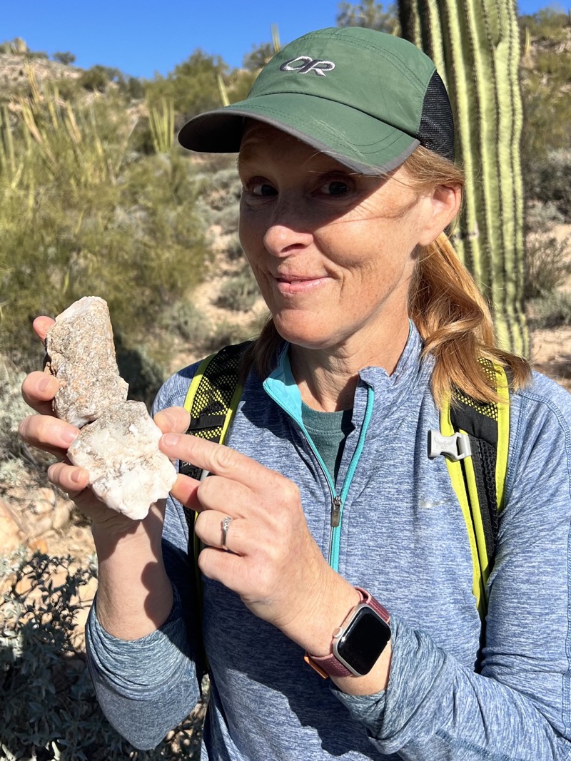 Julie with fancy rocks