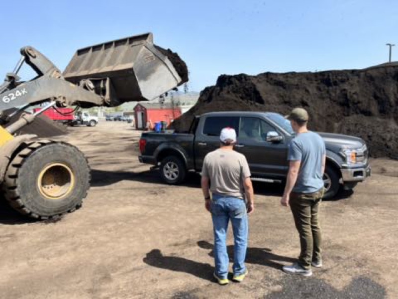 Loading the truck with compost