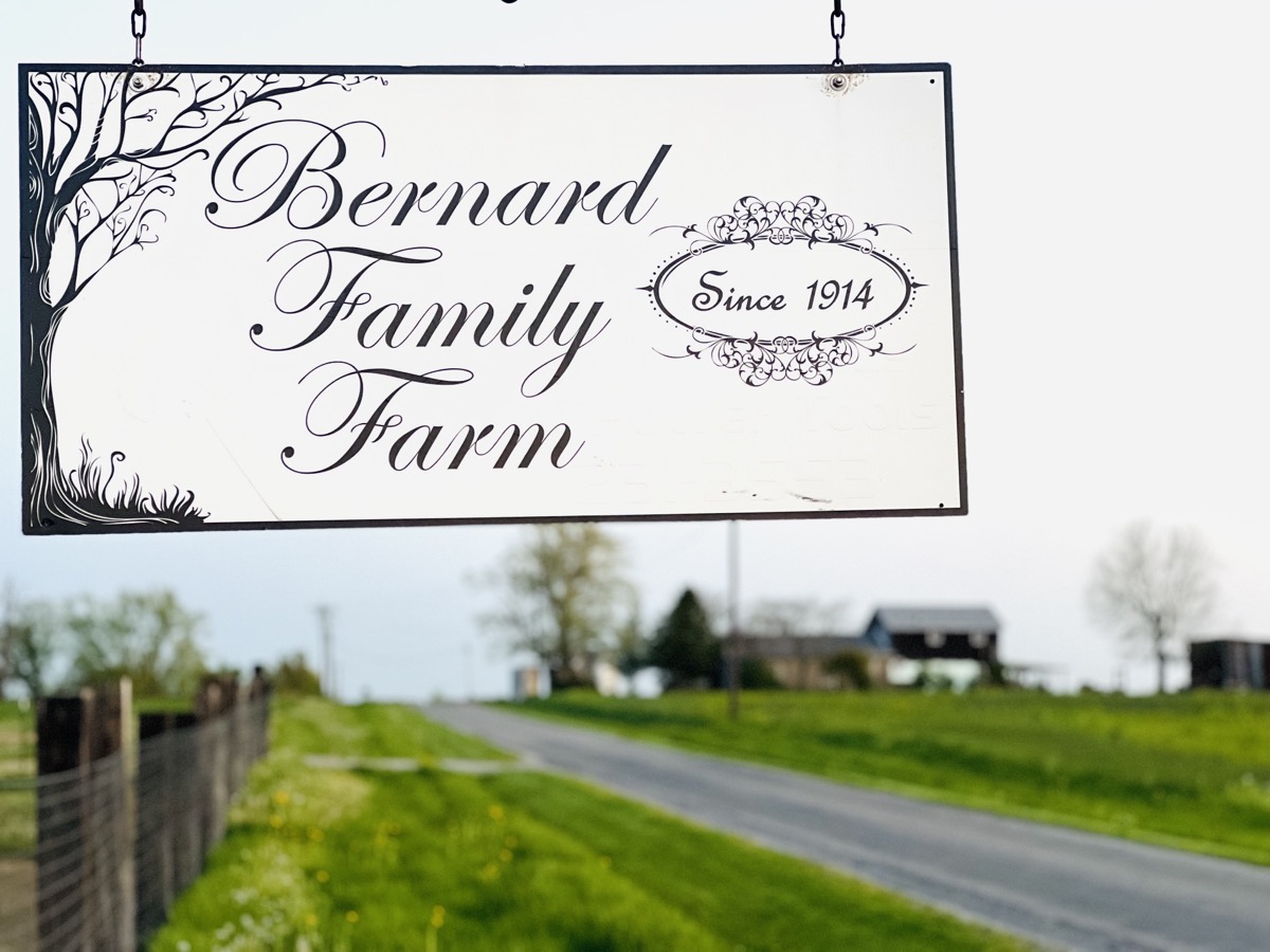 Bernard Family Farm sign