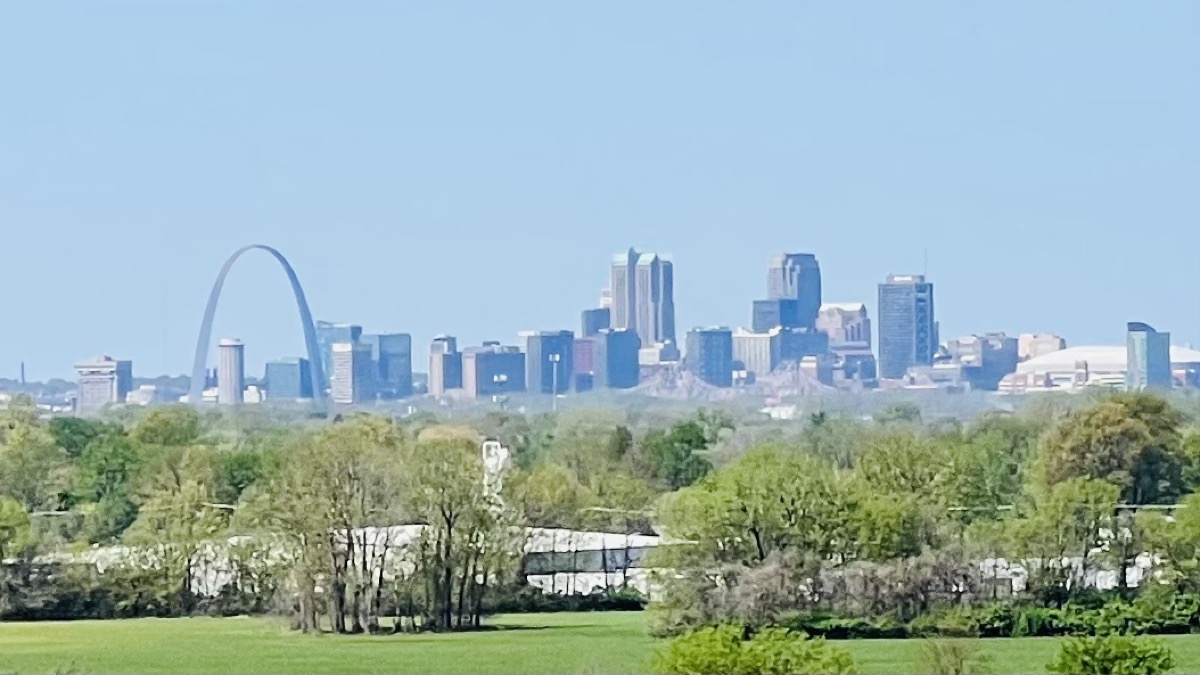 Gateway arch from the mound top