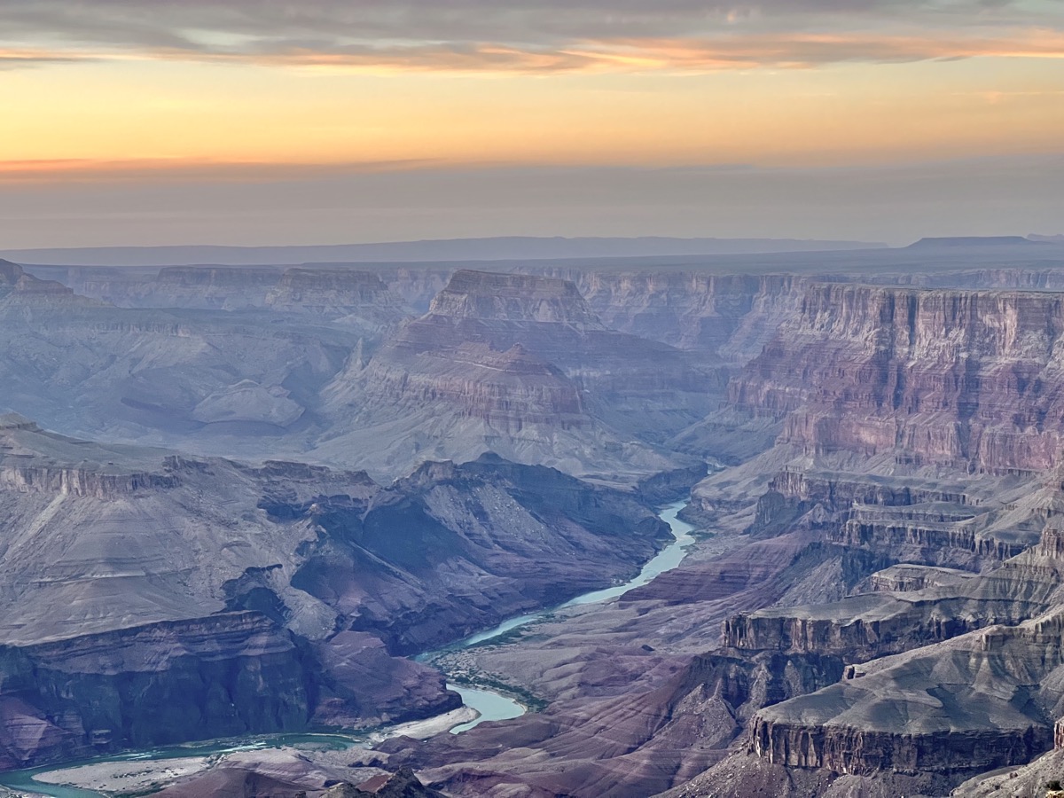 Grand Canyon sunset looking east