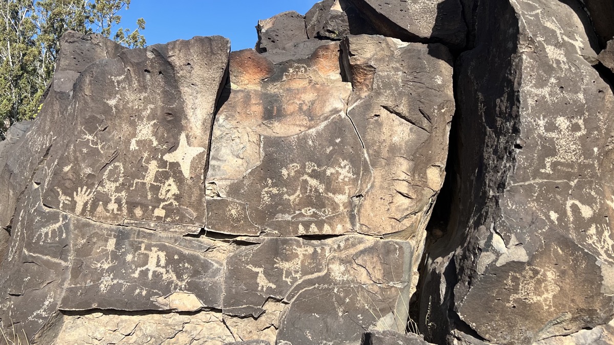 Petroglyph panel at La Cieneguilla