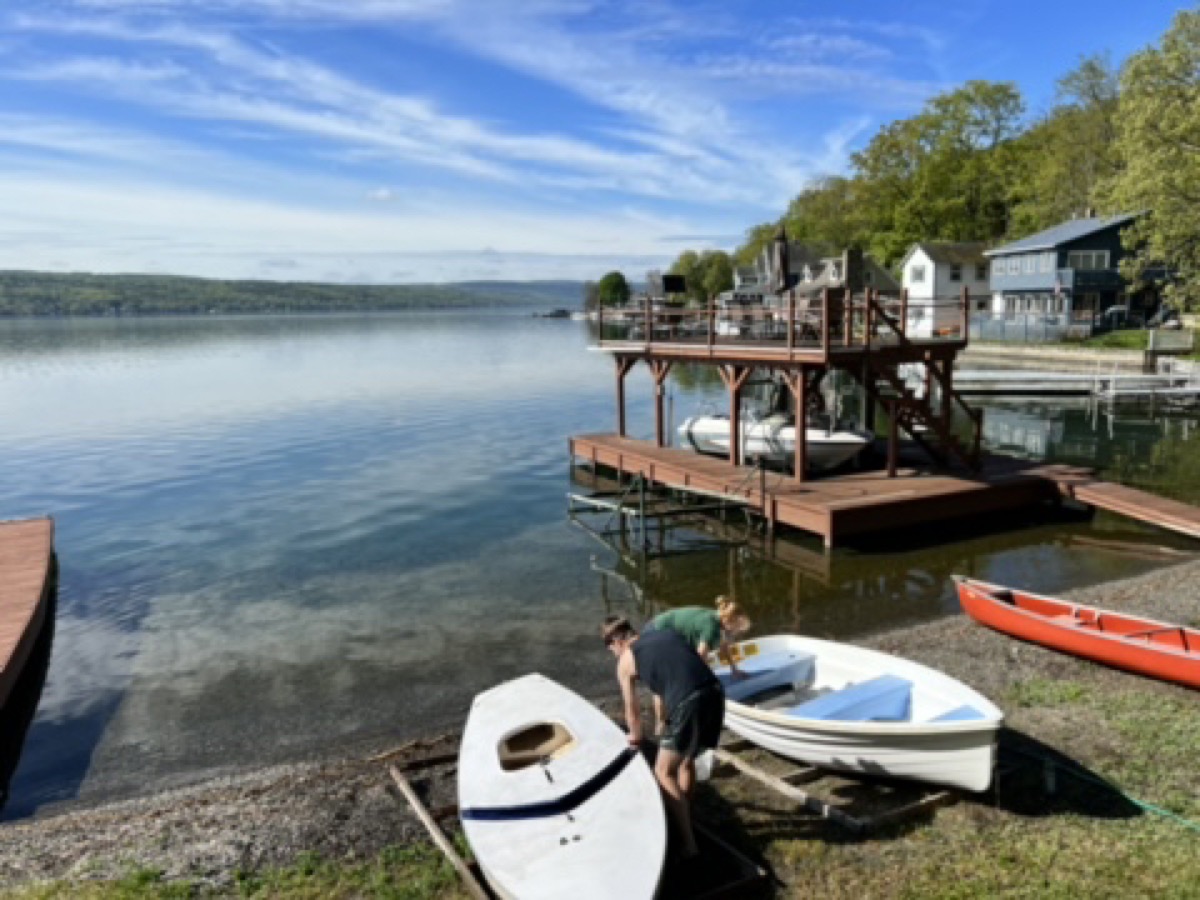 Cleaning the boats