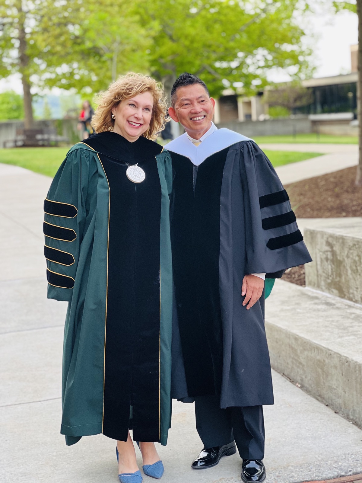 Kilong Ung with Keuka College president Amy Storey