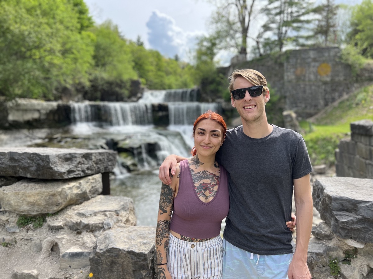 Matthew and Lauren at the falls