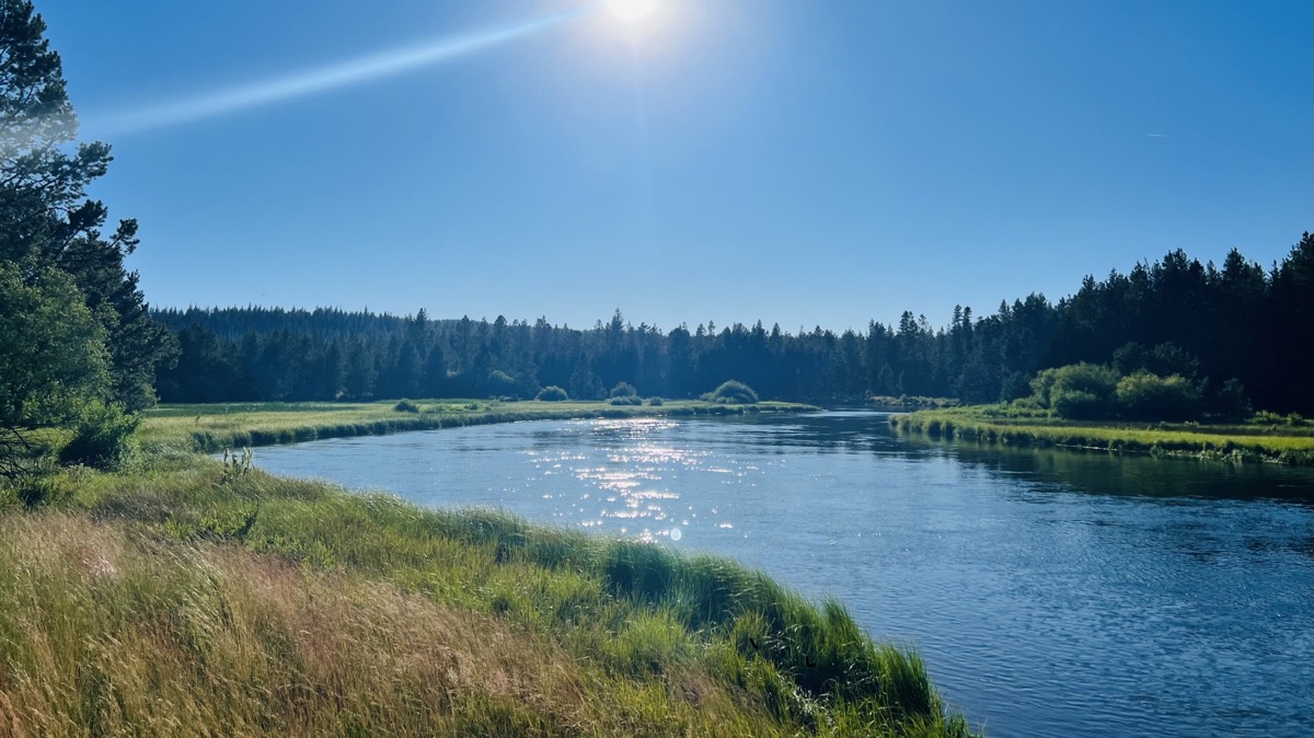 Walking along the river in Sunriver