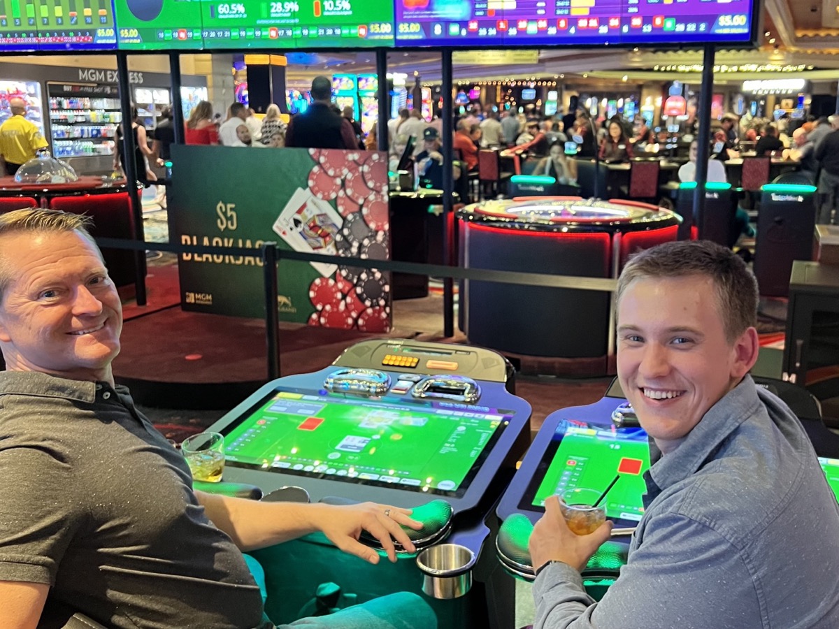 Mike and Jacob at the casino