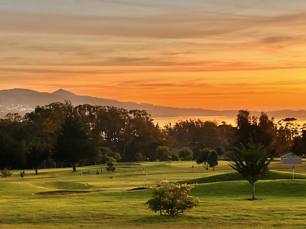Sun sets over Morro Bay Golf Course