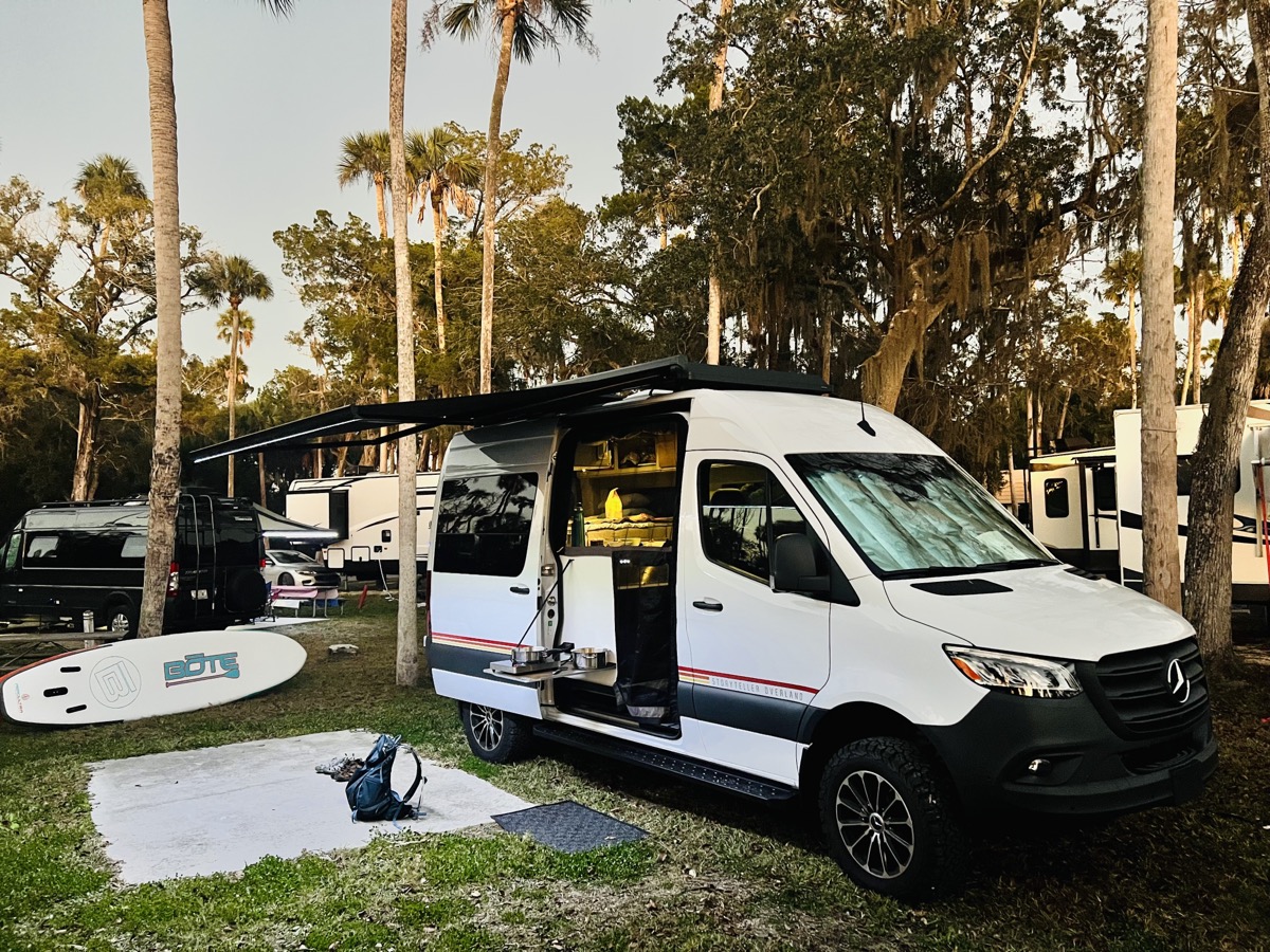 Van at our campsite