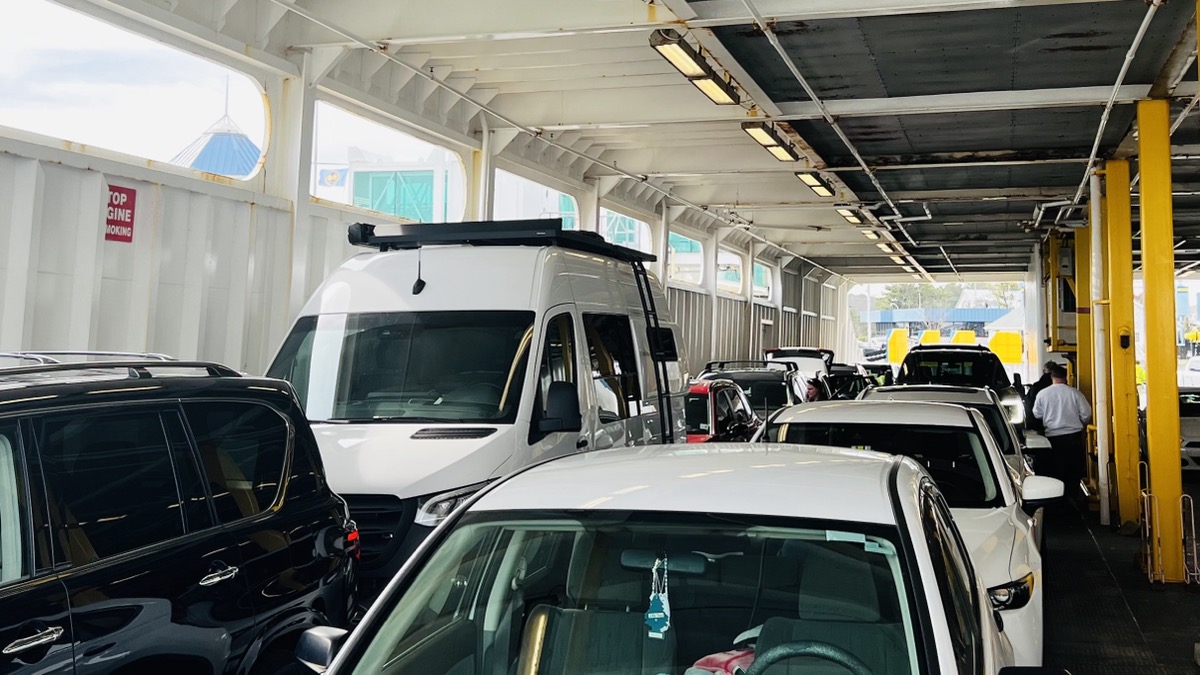 Our van on the ferry