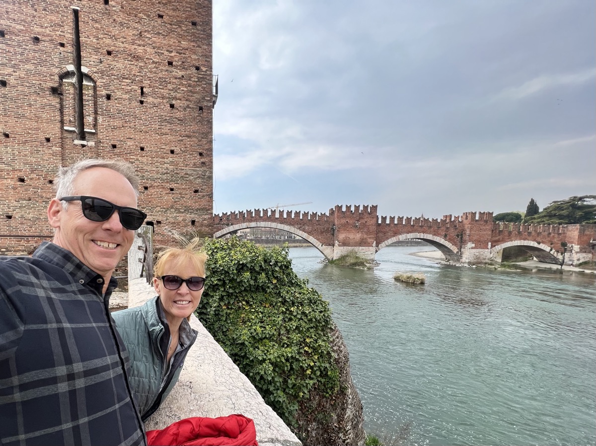 Enjoying the castle and bridge