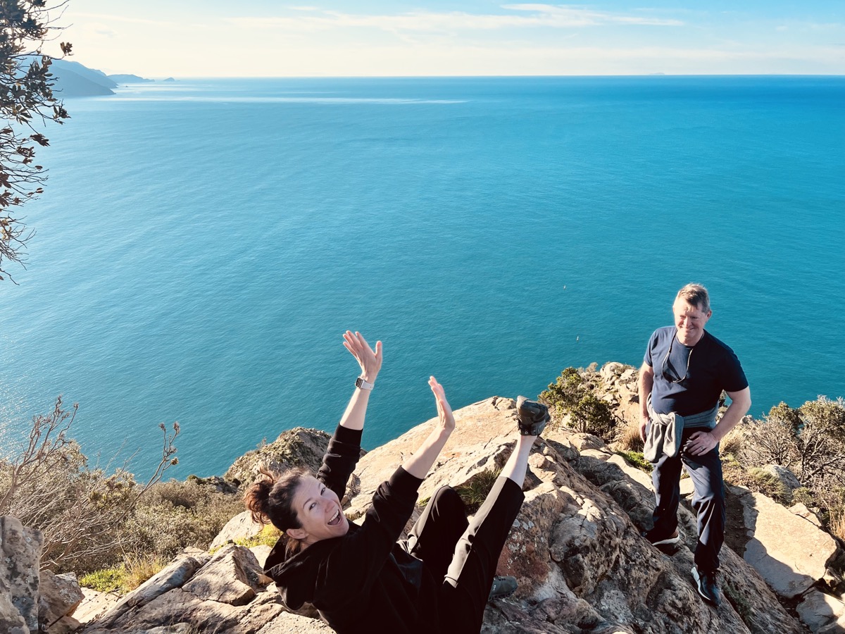 Mike and Britt enjoying the point peak