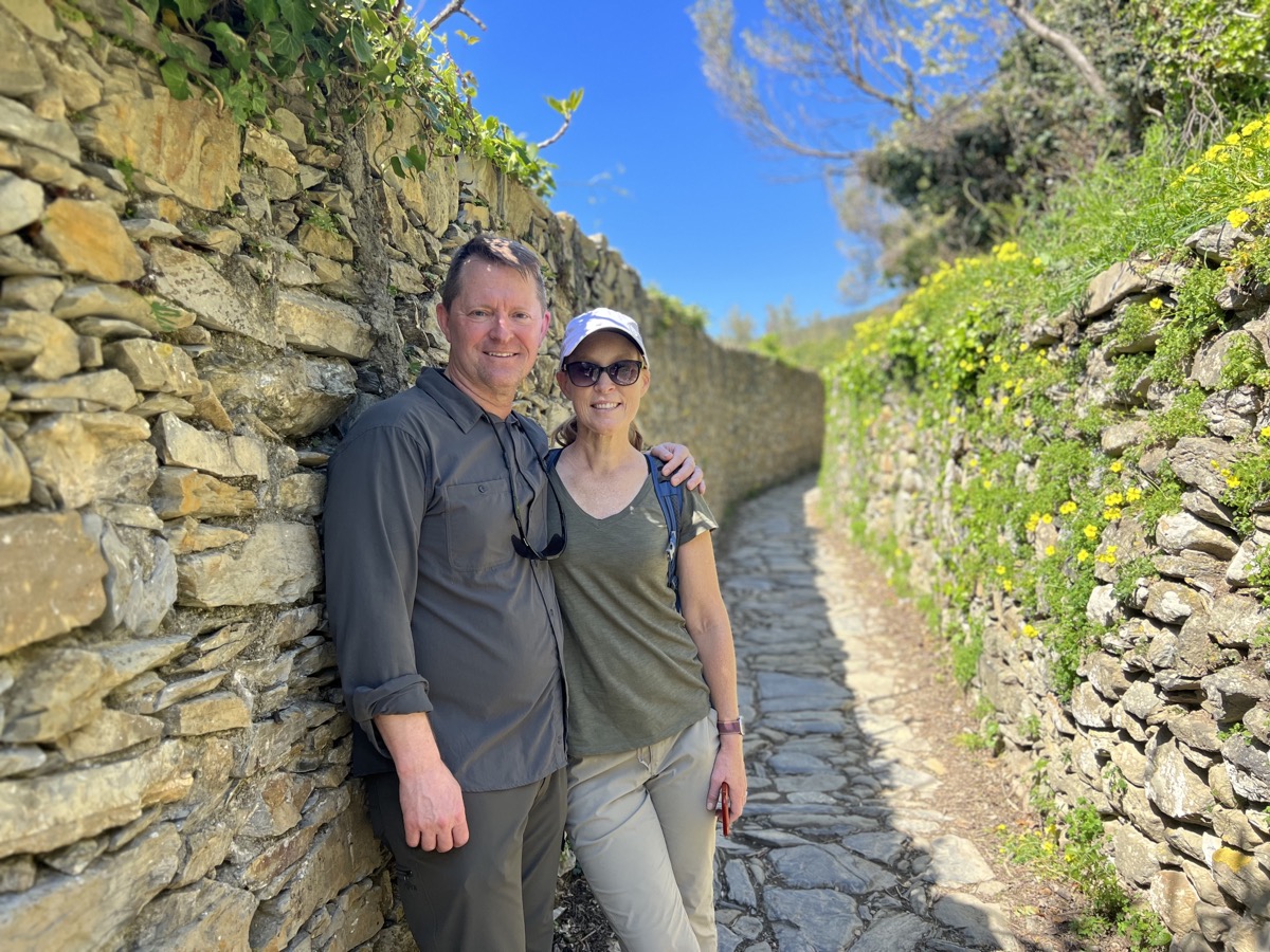 Mike and Julie on the trail into Corniglia