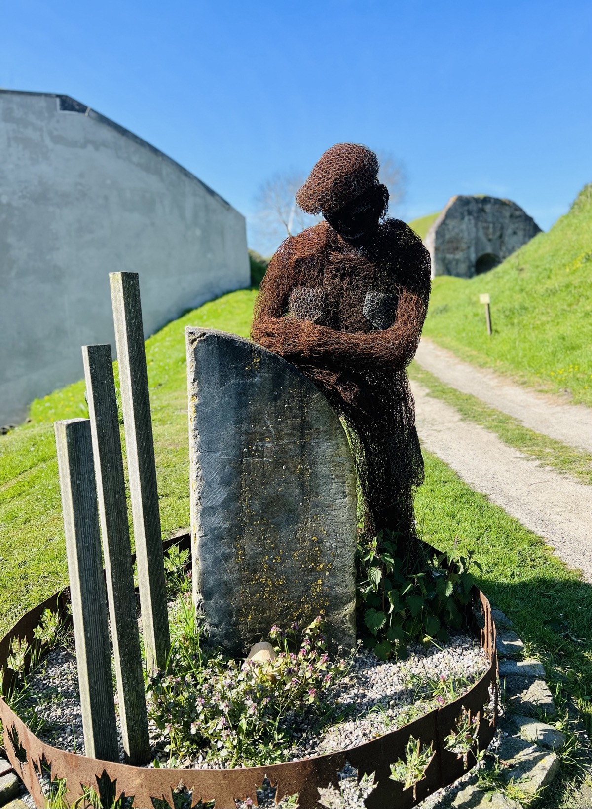 Sculpture of fallen Canadian soldier