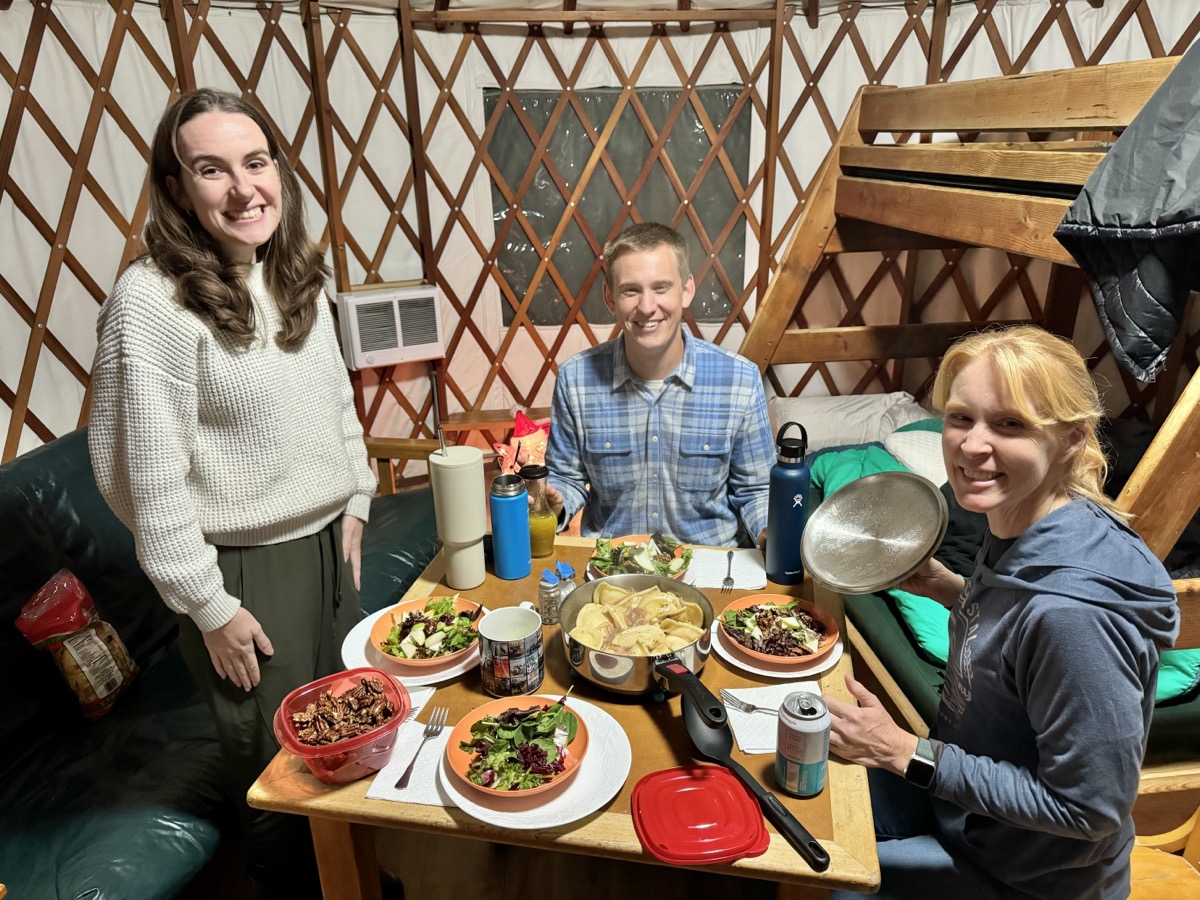Meal in the yurt
