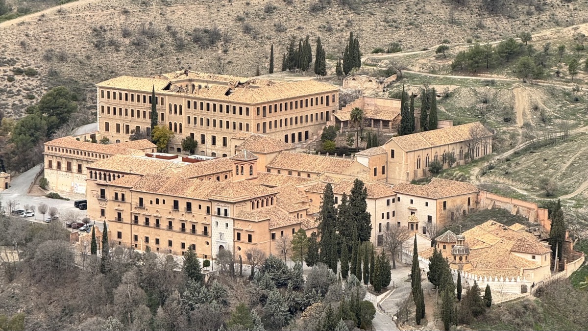 View of the abbey from the hills above Generalife