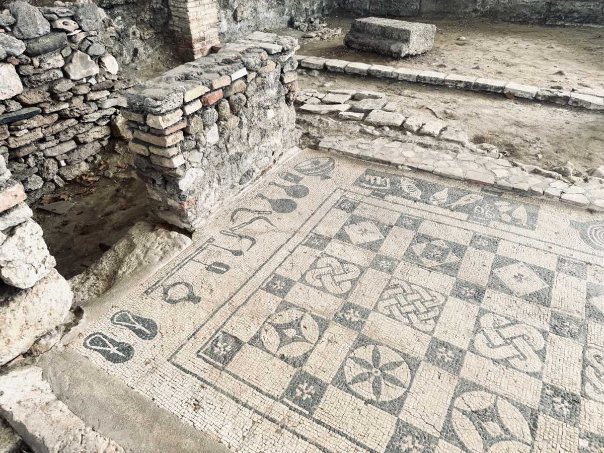 Roman mosaic tile floors