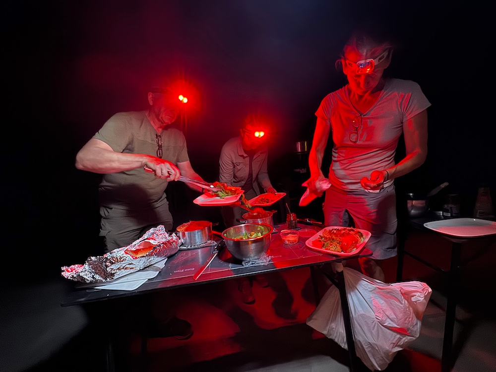 Cooking with headlamps