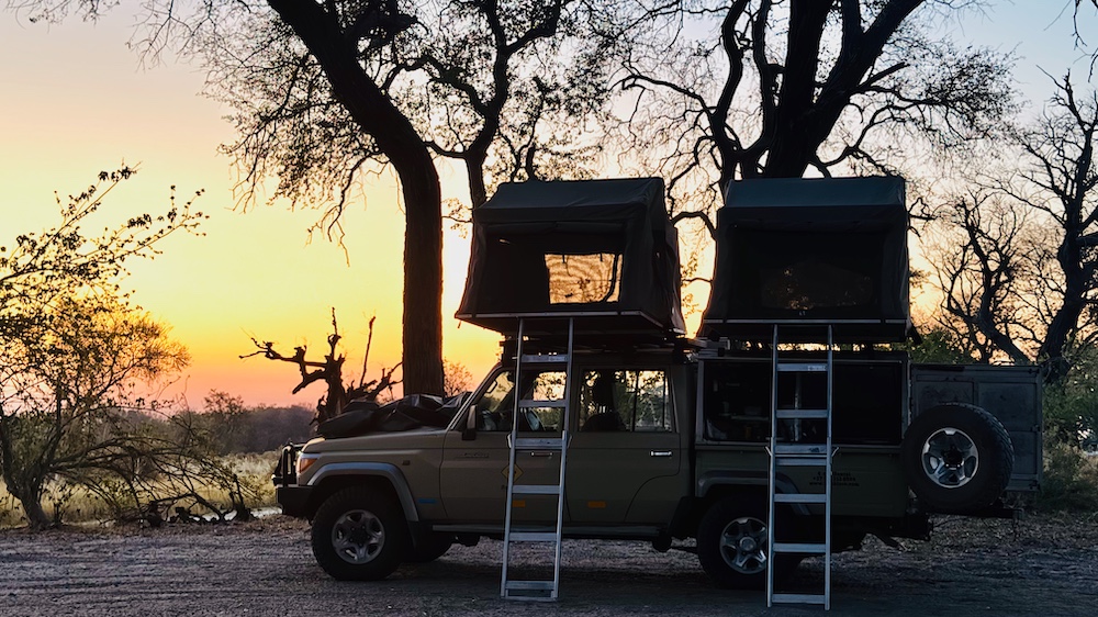 Our vehicle with two tents