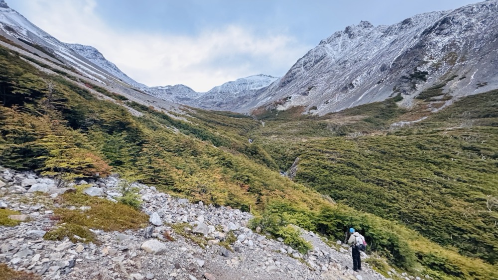 Starting the climb to the pass