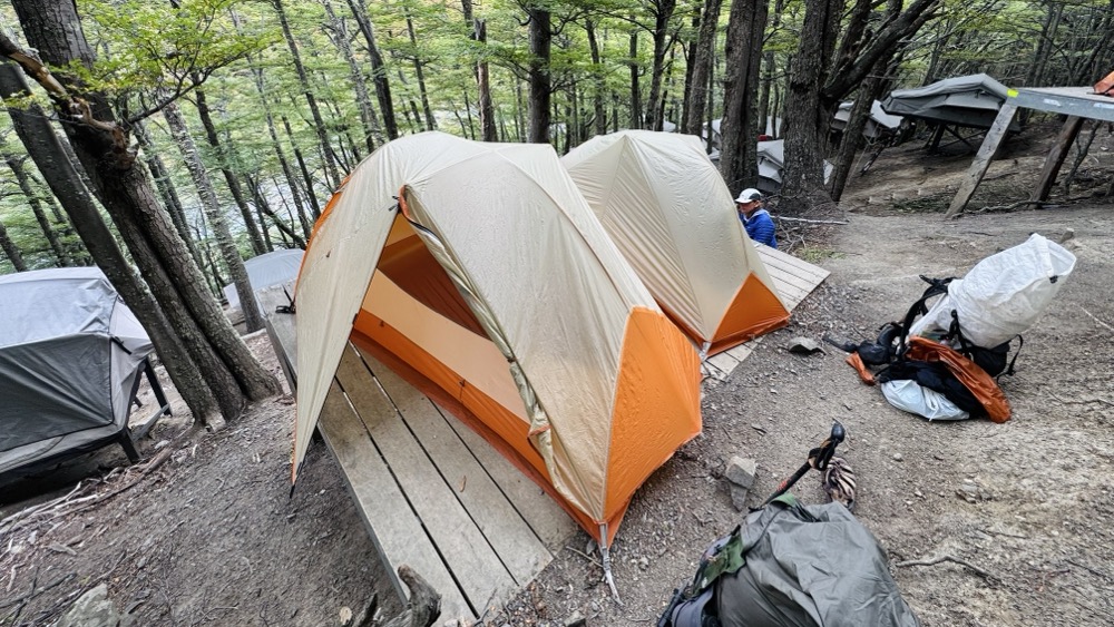 Two tents and one platform