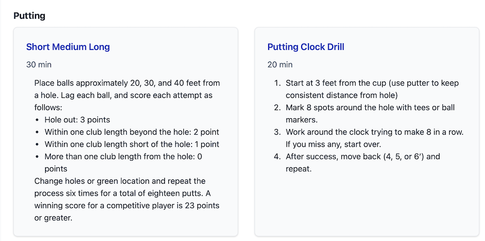 Detailed drill examples