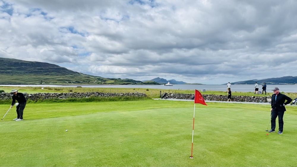 Putting on first green at Isle of Skye