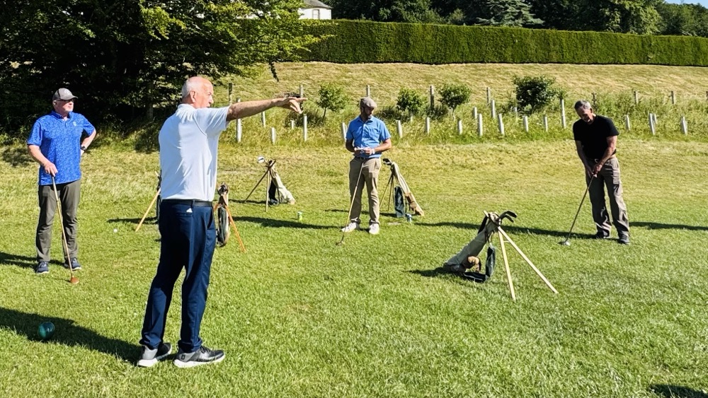 Showing us the ropes on the first tee