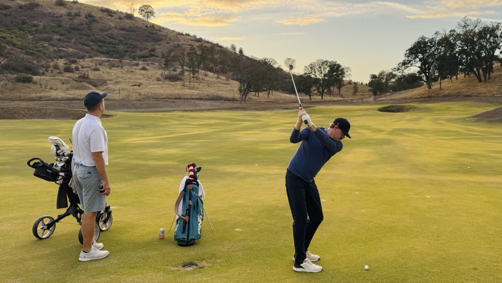 Hitting into one of the amazing green sites