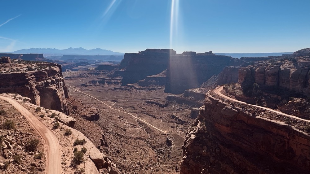 View down over Shafer trail from Canyonlands
