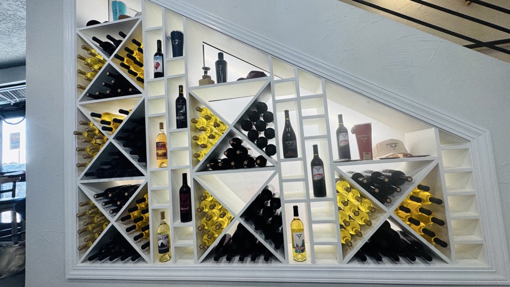 Wine display inside Enchantment Vineyards