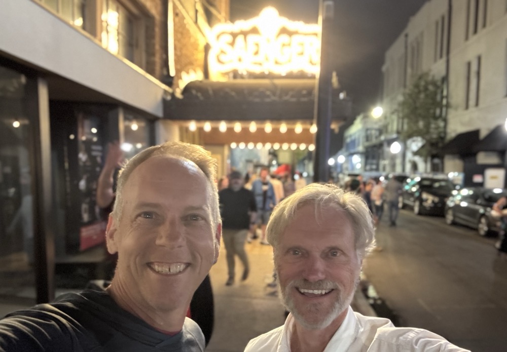 Chris and Eddie outside the Saenger theater