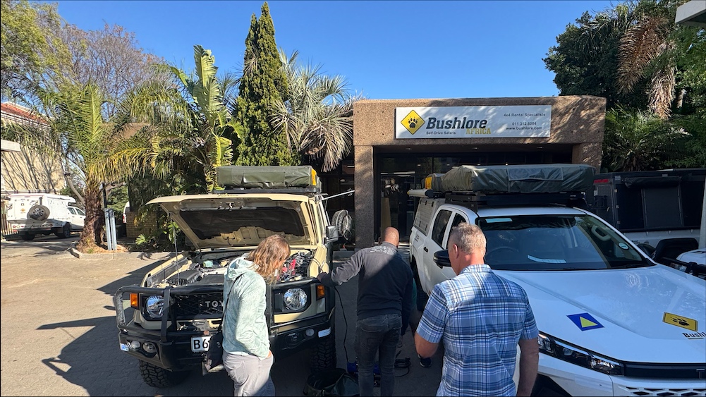 Inspecting vehicles at Bushlore