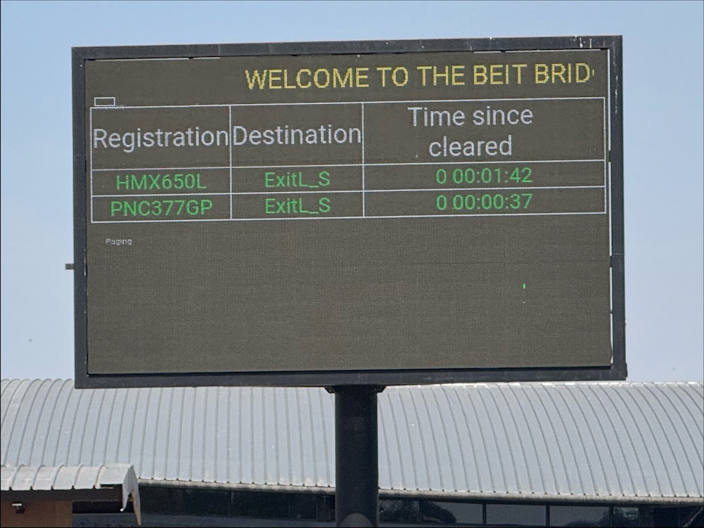 Waiting for vehicles to be cleared for re-entry to South Africa