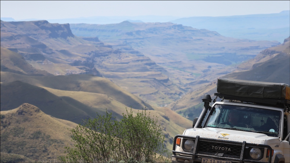 Climbing Sani Pass to Lesotho