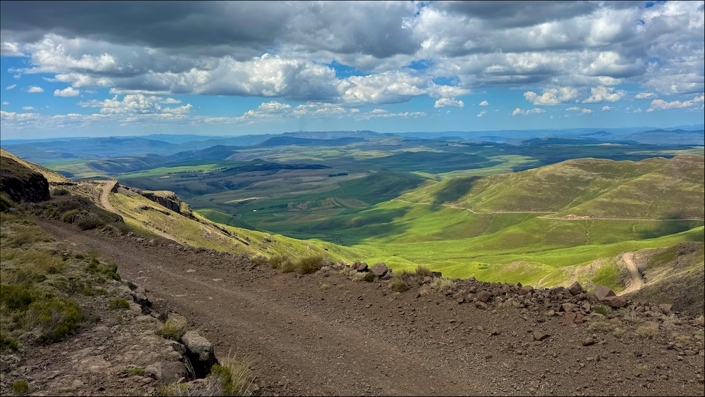 Descending from Naude's Nek