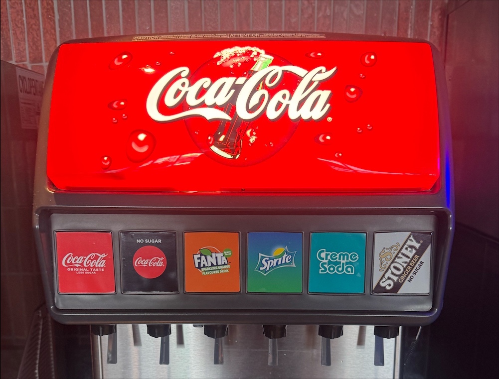 Fountain drinks at Nandos